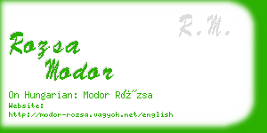 rozsa modor business card